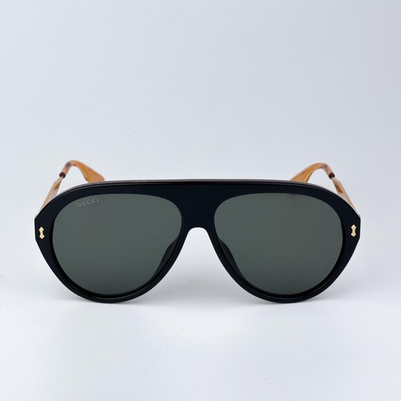Gucci Men BRAND NEW Sunglasses Black Gold Havana Grey Aviator GG1515S 001 - Picture 5 of 11